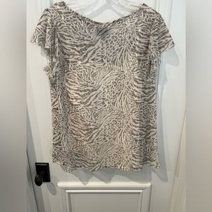 Taupe and cream pullover top